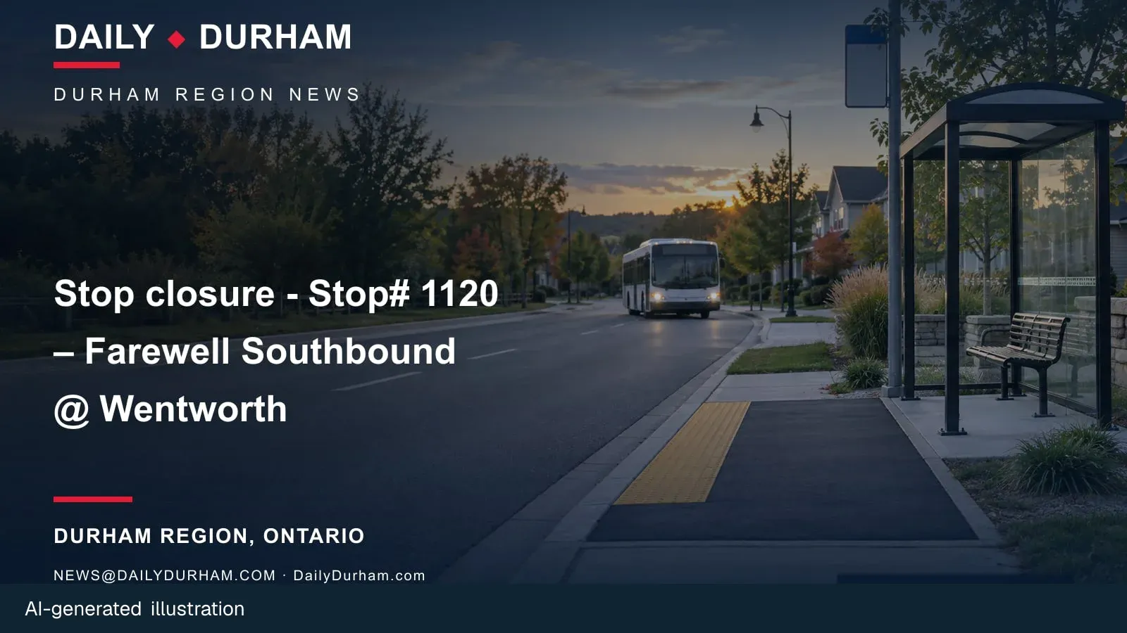 AI-generated branded transit feature illustration for Daily Durham.