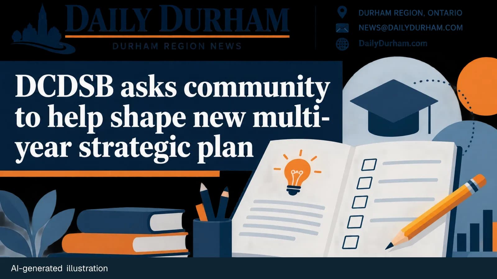 AI-generated Daily Durham neutral illustration: dcdsb-neutral