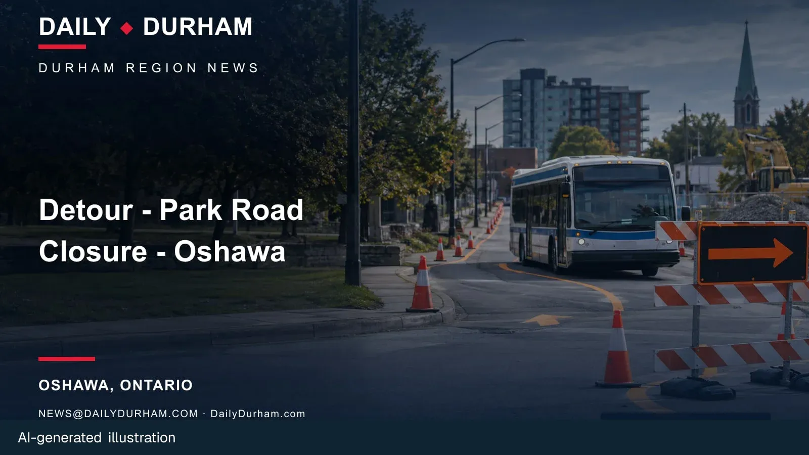 AI-generated branded transit feature illustration for Daily Durham.