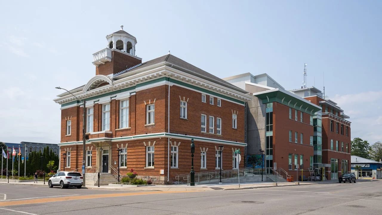 Clarington Town Hall and Bowmanville Library in Bowmanville, Ontario.